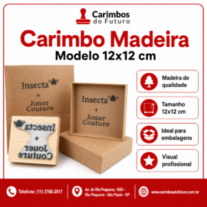 Carimbo Madeira 12x12cm