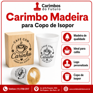 Carimbo Madeira para copo de isopor